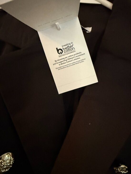 Kasper Black Double-Breasted Cotton/Denim Blazer, Gold Button Detail, NWT,SZ: SX - Picture 5 of 10